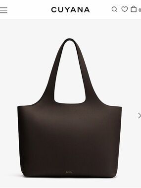 Cuyana Dark Brown Pebbled Leather Tote